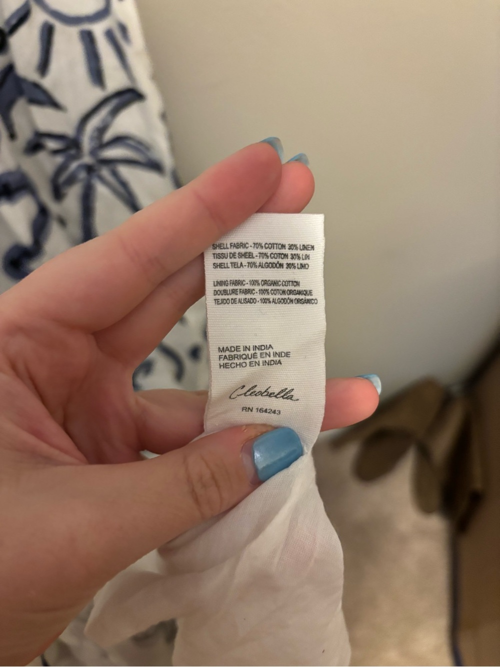 Cleobella Shelly Ankle Dress in the blue-and-white Verona print Small NWOT - Picture 11 of 12